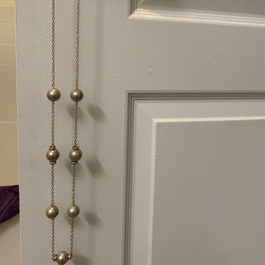 J. Crew Jewelry - EUC J crew long faux grey pearl goldtone necklace J. Crew Jewelry - EUC J crew long faux grey pearl goldtone necklace